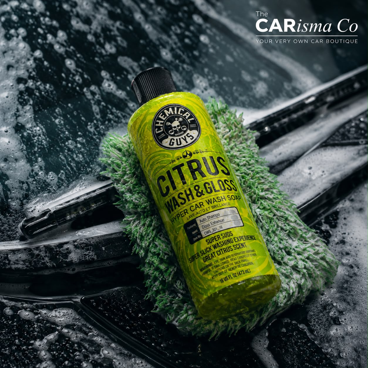 Chemical Guys Hyper Car Wash Soap – Citrus Scent Gloss Enhancer High Foam Shampoo