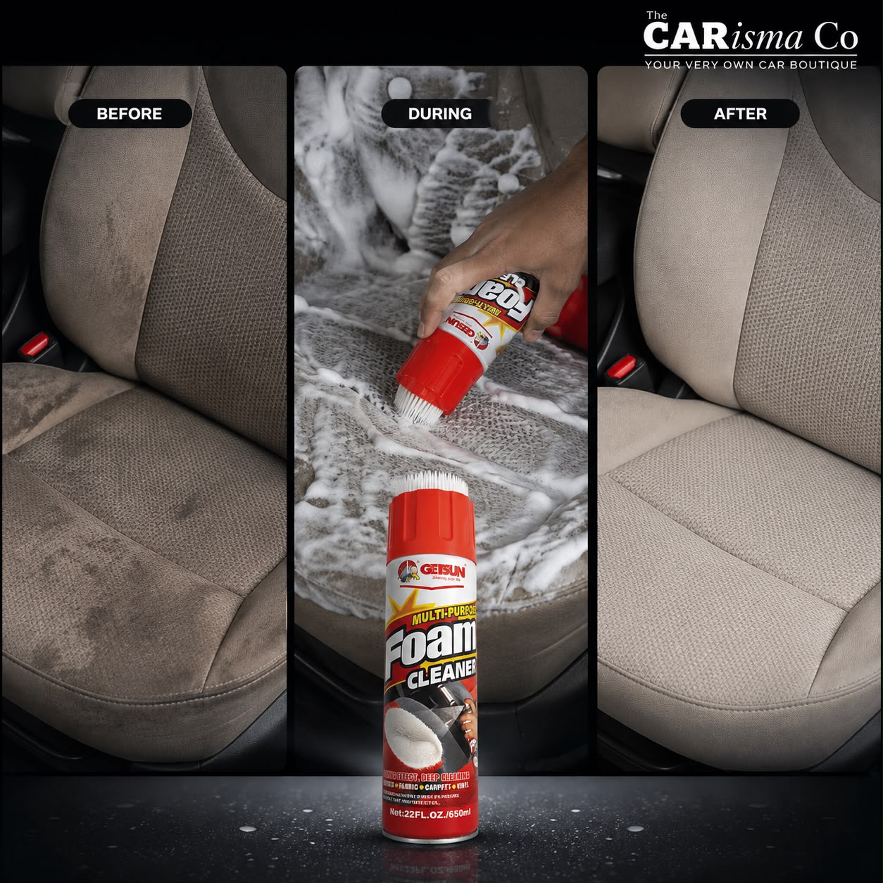 Getsun Premium Multi-Purpose Foam Cleaner – Deep Cleaning Interior & Upholstery Foam Spray
