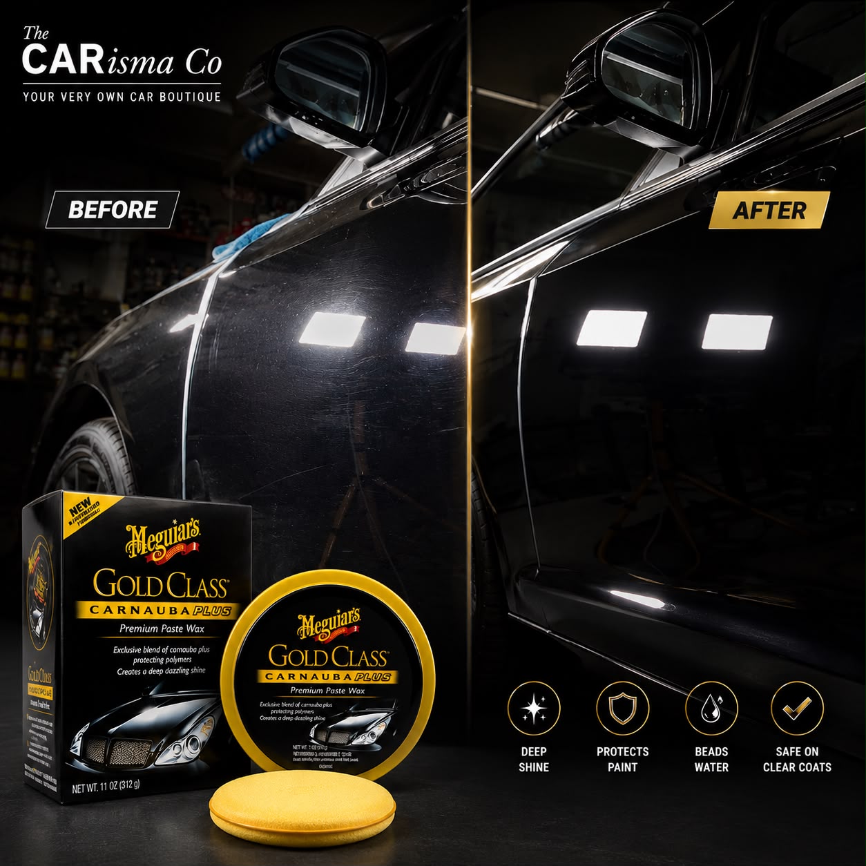 Meguiar's Gold Class Premium Paste Wax Carnauba Plus – High Gloss Car Wax & Paint Protection
