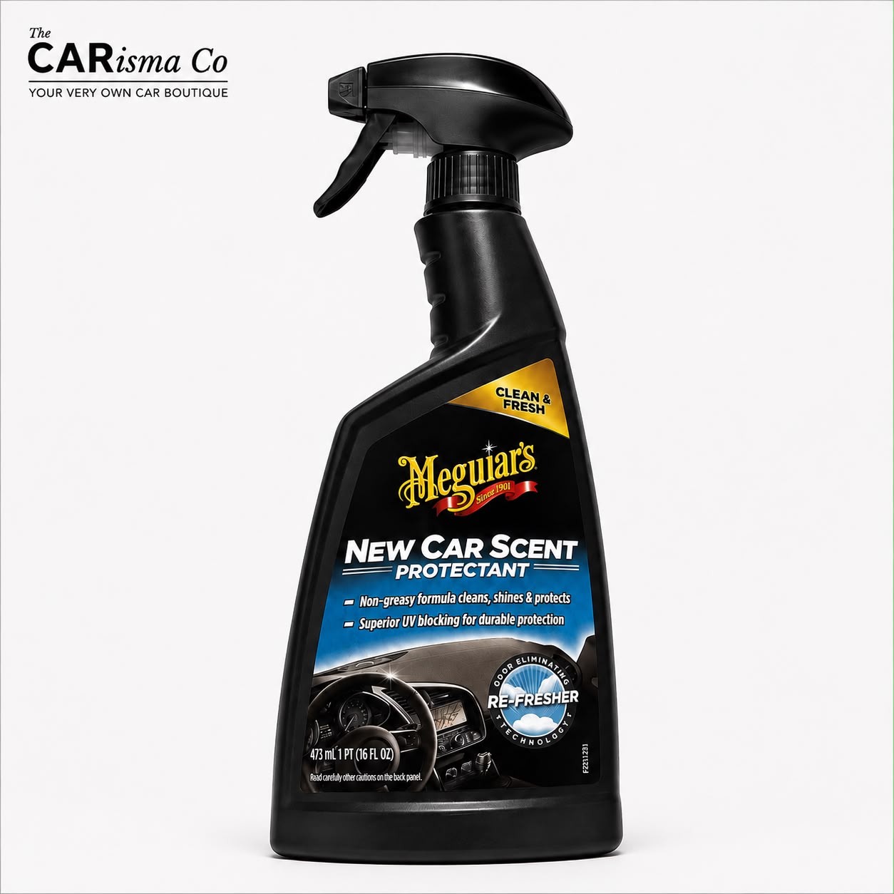 Meguiar's New Car Scent Protectant – Non-Greasy Interior Cleaner, Shine & UV Protection