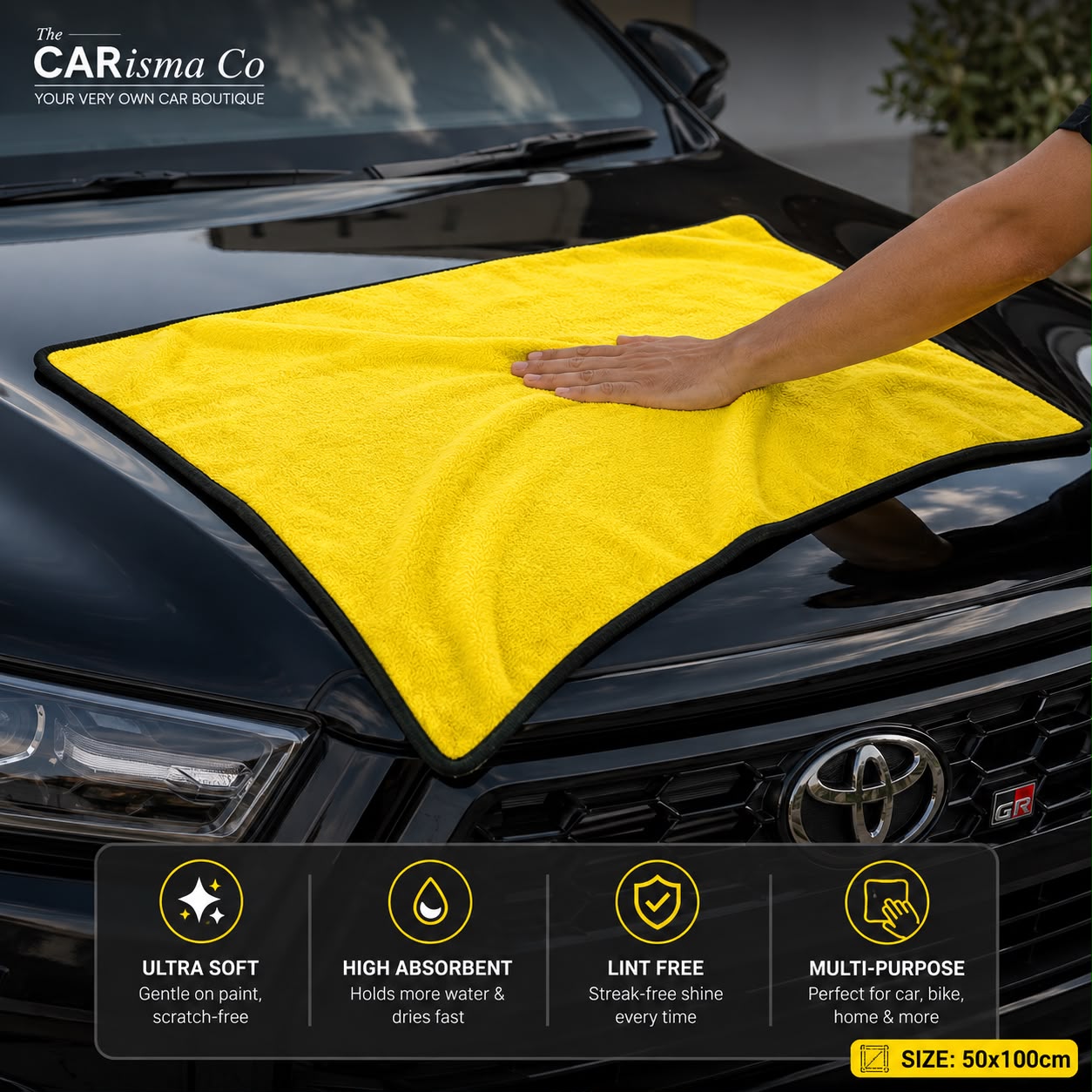 A2A Premium Microfiber Cleaning Cloth – Ultra Soft Car Detailing & Polishing Towel