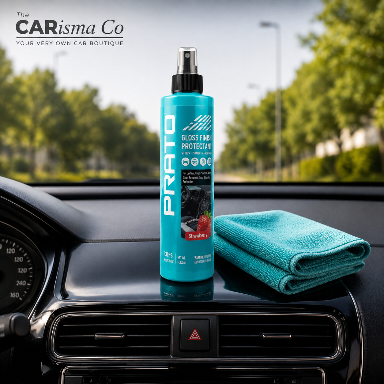 Prato Gloss Finish Protectant – Car Dashboard Polish, Interior Protectant & Shine Restorer