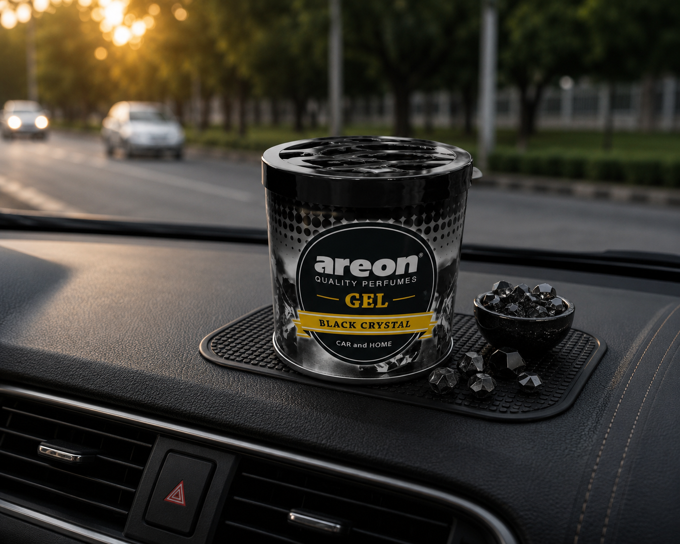 Areon Black Crystsal Gel Car Perfume – Premium Long-Lasting Car Air Freshener