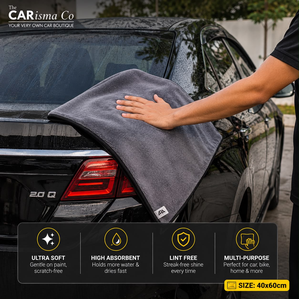 ARA Premium Microfiber Cleaning Cloth – Ultra Soft Car Detailing & Polishing Towel