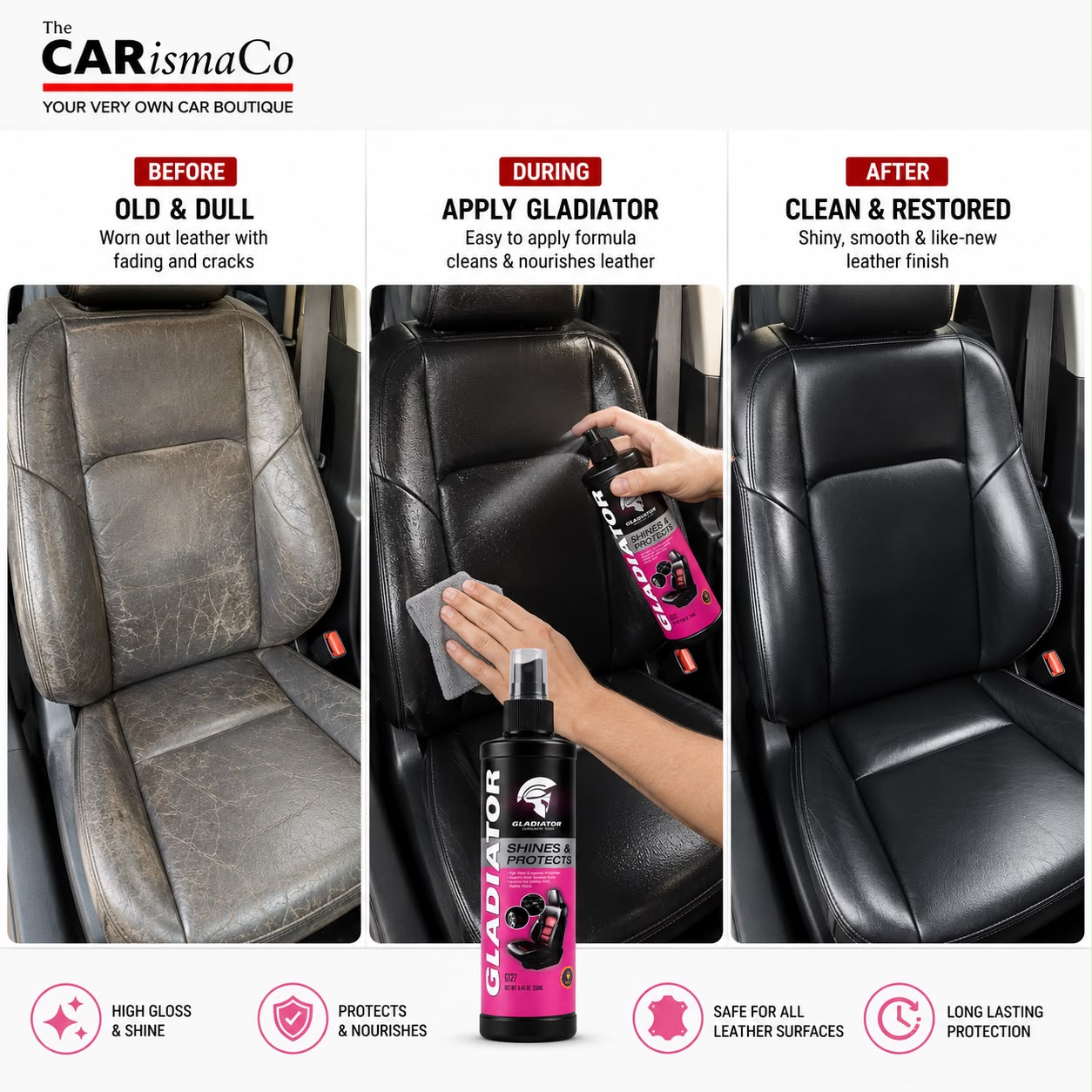 Gladiator Premium Shine & Protect Liquid Polish – High Gloss Car Polish