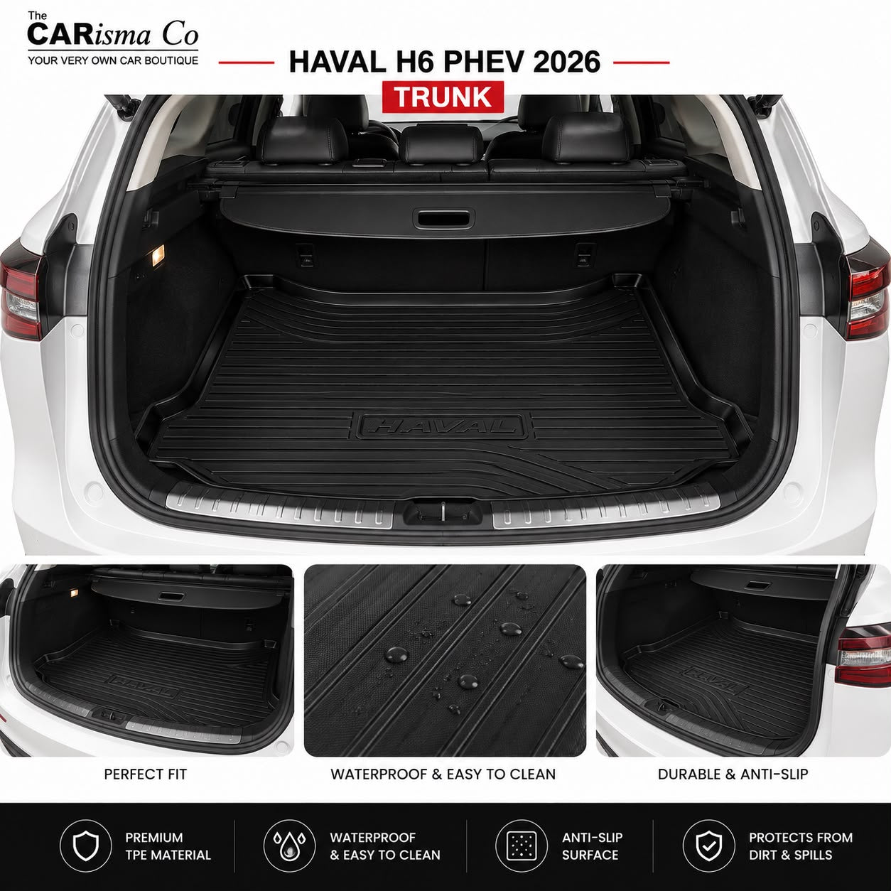Haval H6 PHEV PVC Trunk Mat Waterproof | Premium Perfect Fit Cargo Boot Liner