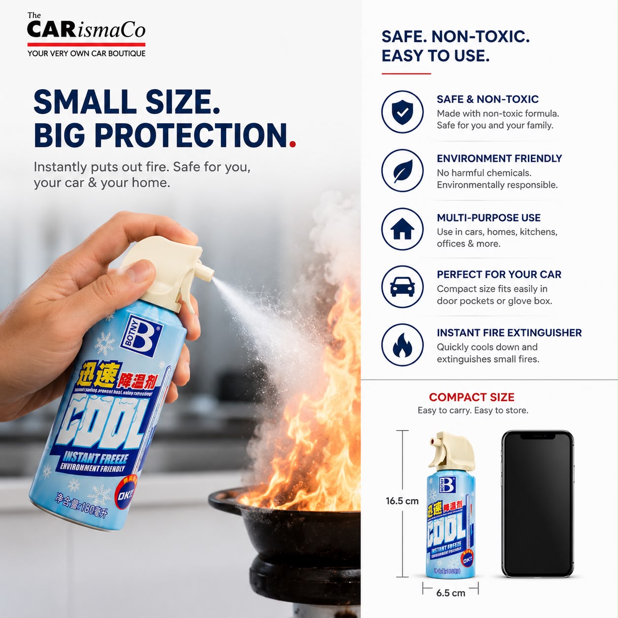 Botny Premium Instant Freezing Cool Spray – Fast Cooling Aerosol Spray for Automotive use