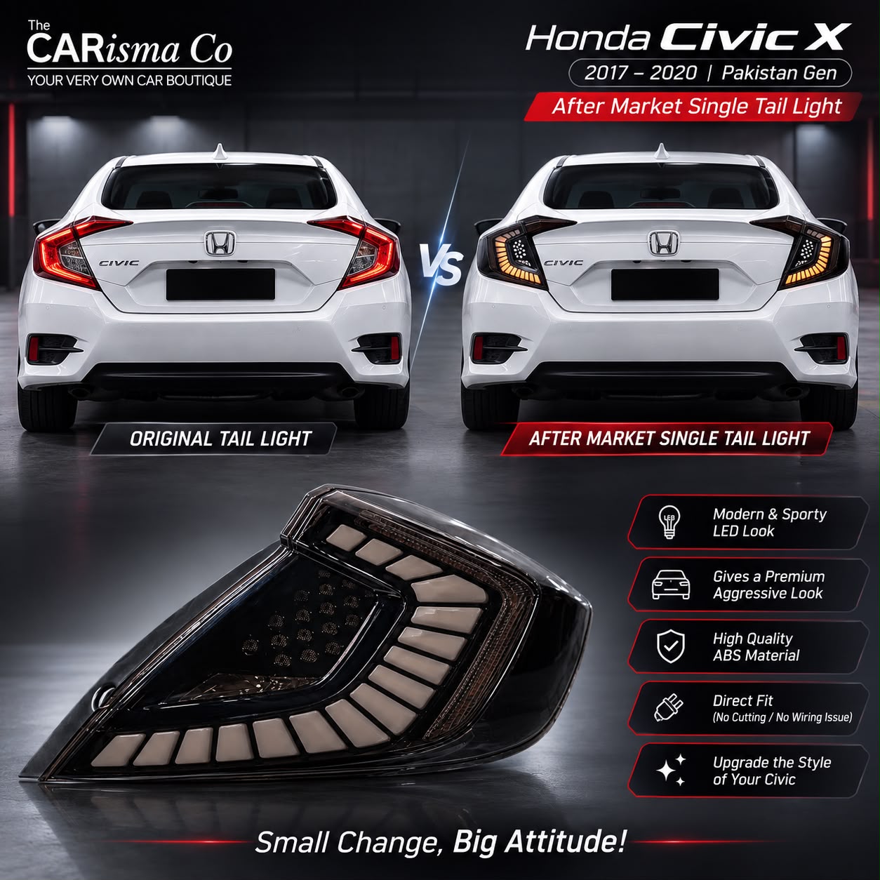 Honda Civic X Lava Style Tail Lights | Premium LED Rear Tail Light Assembly