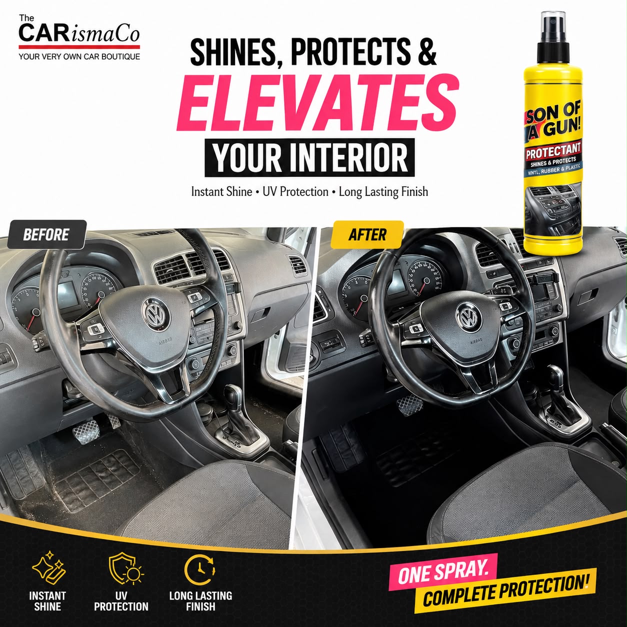 Son of a Gun Premium Interior Shine & Protect – Dashboard Polish & Interior Protectant
