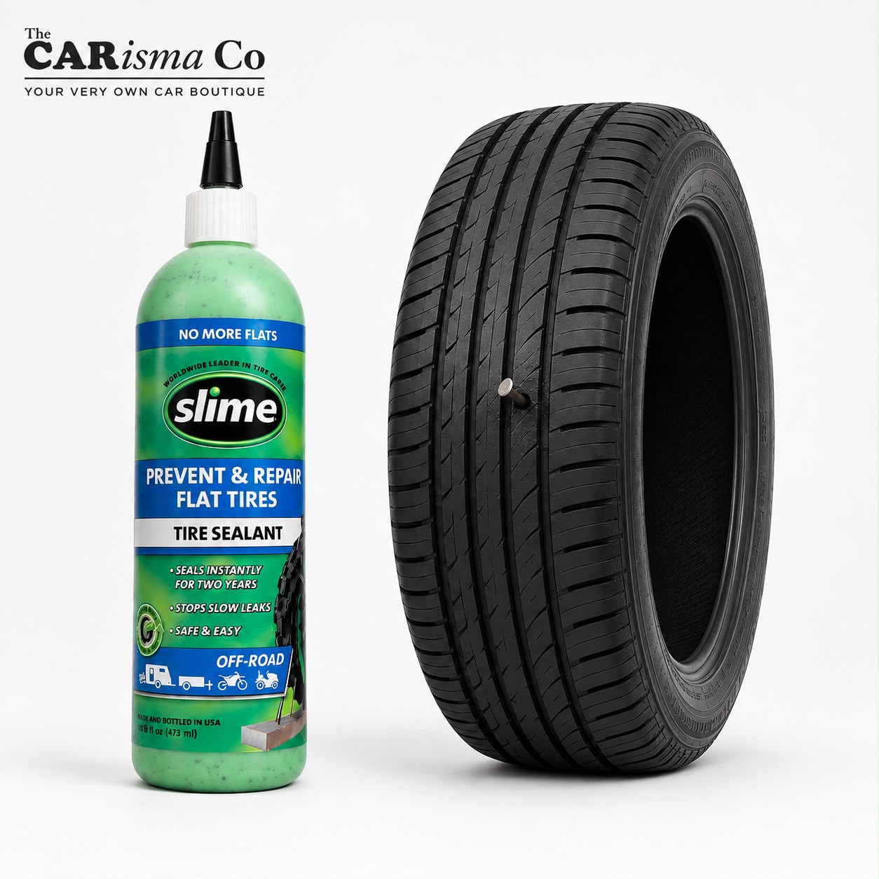 Slime Premium Tyre Sealant – Flat Tire Repair & Puncture Prevention Sealant