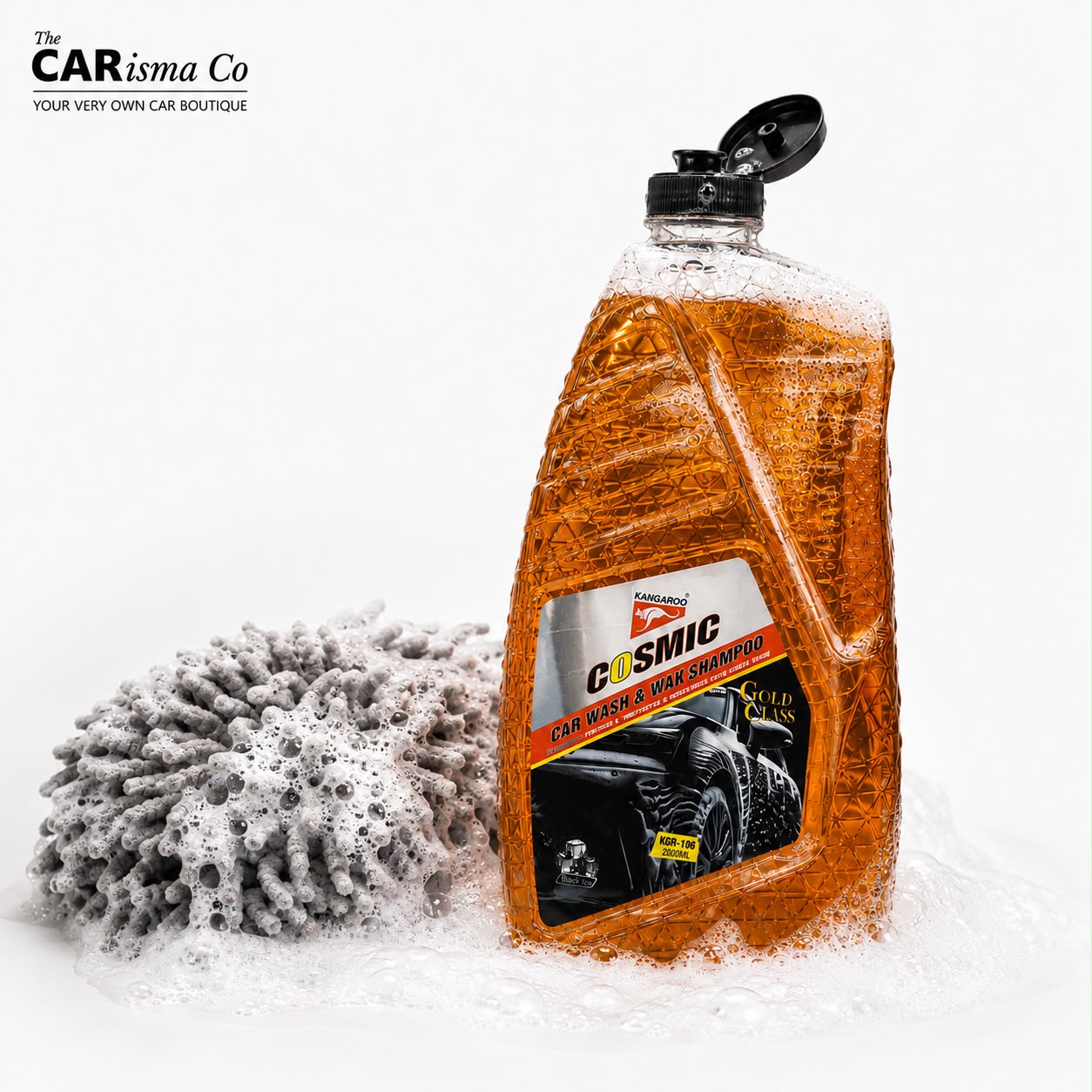Kangaroo Premium Car Wash & Wax Shampoo – High Foam Car Shampoo for Gloss & Paint Protection
